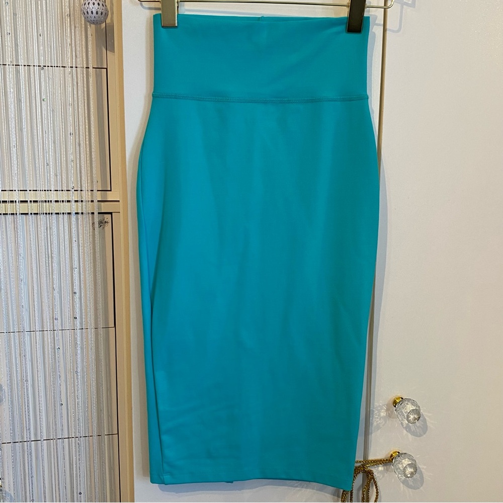 Bebe Blue Knit Pencil Skirt Size XS